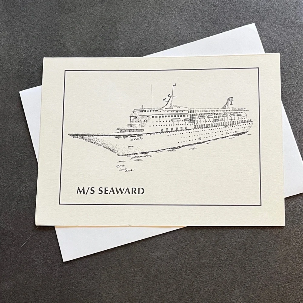 Norwegian Cruise Line NCL M/S Seaward Notecard Stationery w/ Env by David Schor
